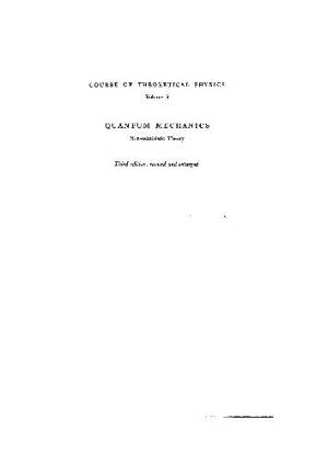 دانلود کتاب Course of Theoretical Physics, Quantum Mechanics non-relativistic theory