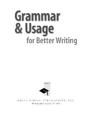 دانلود کتاب Grammar And Usage For Better Writing
