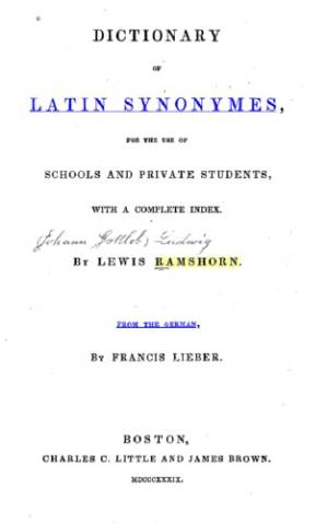دانلود کتاب Dictionary of Latin Synonyms