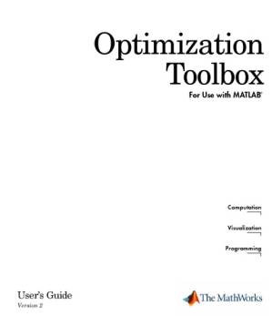 دانلود کتاب Matlab – Optimisation Toolbox User’s Guide