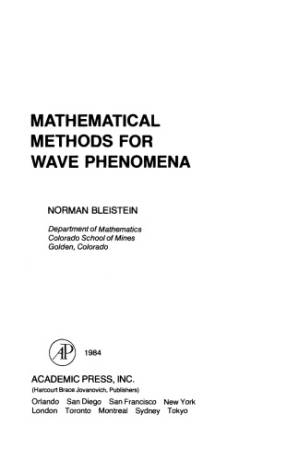 دانلود کتاب Mathematical Methods for Wave Phenomena (Computer Science and Applied Mathematics)