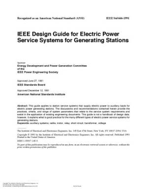 دانلود کتاب IEEE Std 666-1991, IEEE Design Guide for Electric Power Service Systems for Generating Stations