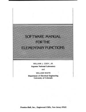 دانلود کتاب Software Manual for the Elementary Functions (Prentice-Hall series in computational mathematics)