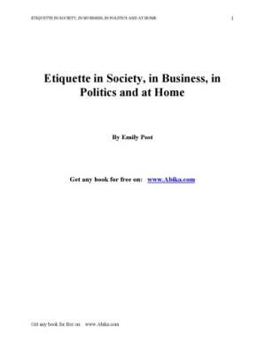 دانلود کتاب Etiquette In Society, In Business, In Politics And At Home