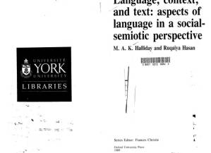 دانلود کتاب Language, Context, and Text: Aspects of Language in a Social-Semiotic Perspective