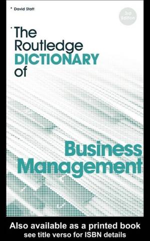 دانلود کتاب The Routledge Dictionary of Business Management