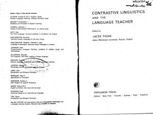 دانلود کتاب Contrastive Linguistics and the Language Teacher (Language Teaching Methodology Series)