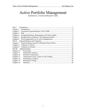 دانلود کتاب Active Portfolio Management