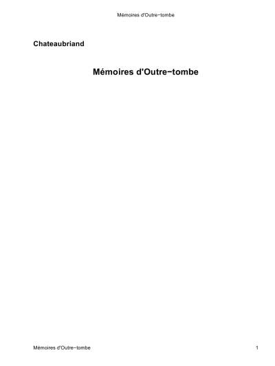دانلود کتاب Mémoires d’Outre-tombe