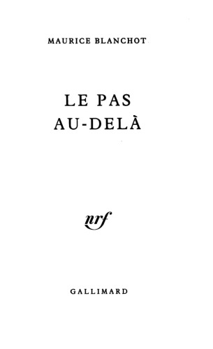 دانلود کتاب Le Pas Au-Delà