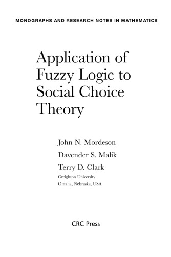 دانلود کتاب Application of Fuzzy Logic to Social Choice Theory