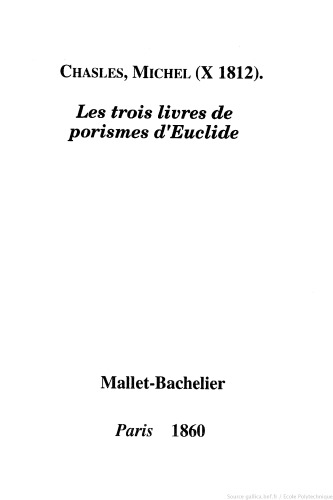 دانلود کتاب Les trois livres de porismes d’Euclide