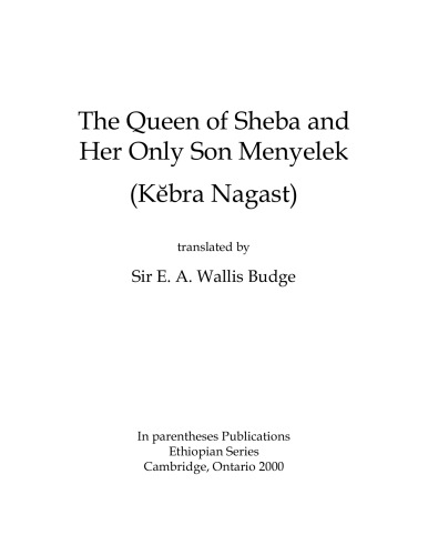 دانلود کتاب The Queen of Sheba and Her Son Menyelek