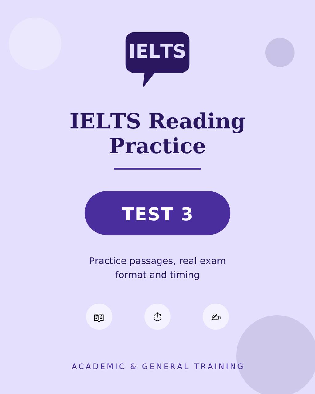 کتاب IELTS Reading Test 3 (آزمون ریدینگ آیلتس ۳) نسخه PDF انگلیسی