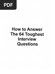 کتاب How to Answer the Toughest 64 Interview Questions نسخه انگلیسی PDF