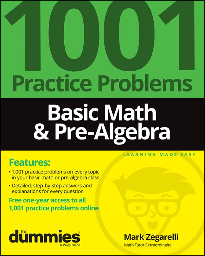 دانلود کتاب Basic Math & Pre-Algebra: 1001 Practice Problems For Dummies