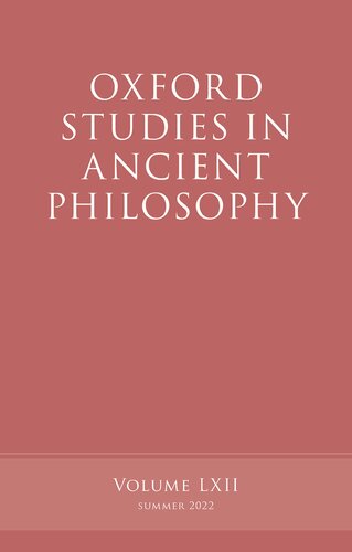 دانلود کتاب Oxford Studies in Ancient Philosophy, Volume 62