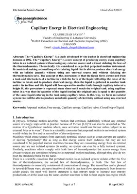 دانلود کتاب Capillary Energy in Electrical Engineering