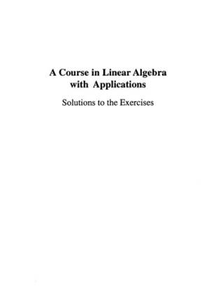 دانلود کتاب A Course in Linear Algebra with Applications: Solutions to the Exercises