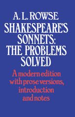 دانلود کتاب Shakespeare’s Sonnets: The Problems Solved