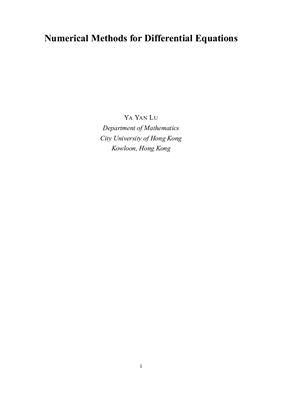 دانلود کتاب Numerical Methods for Differential Equations