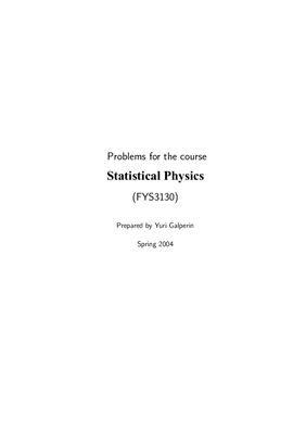 دانلود کتاب Problems for the course Statistical Physics