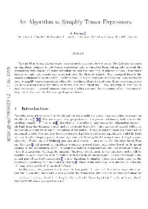 دانلود کتاب An Algorithm to Simplify Tensor Expressions