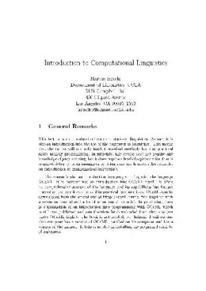 دانلود کتاب Introduction to computational linguistics