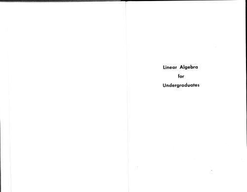 دانلود کتاب Linear Algebra for Undergraduates