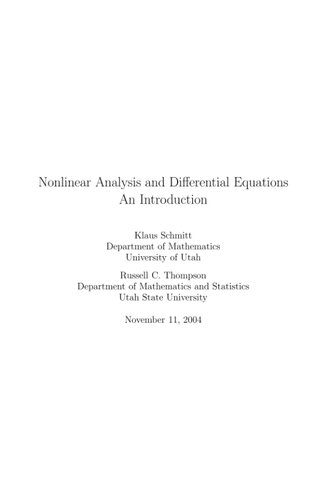 دانلود کتاب Nonlinear Analysis and Differential Equations. An Introduction
