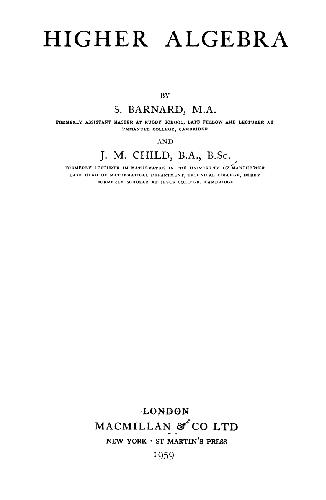 دانلود کتاب Higher Algebra