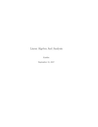 دانلود کتاب Linear Algebra And Analysis