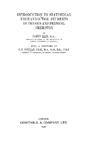 دانلود کتاب Introduction To Statistical Mechanics