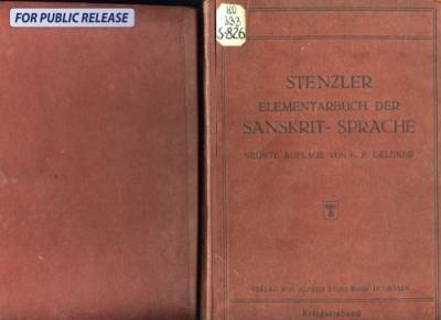 دانلود کتاب Elementarbuch der Sanskrit-Sprache – Grammatik, Texte, Wörterbuch
