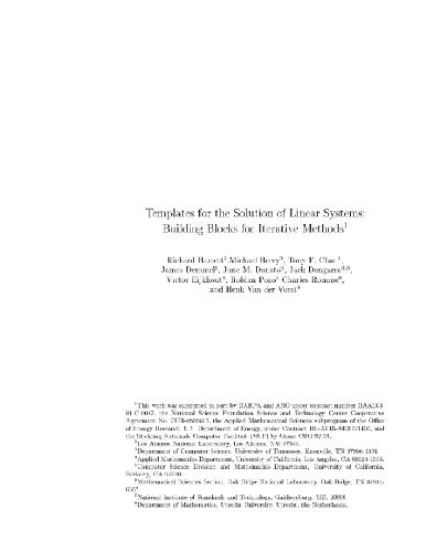 دانلود کتاب Templates for the solution of linear systems: building blocks iterative methods