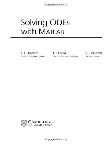 دانلود کتاب Solving ODEs with MATLAB. Shampine Gladwell Thompson