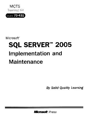 دانلود کتاب Microsoft SQL Server 2005. Реализация и обслуживание. Учебный курс