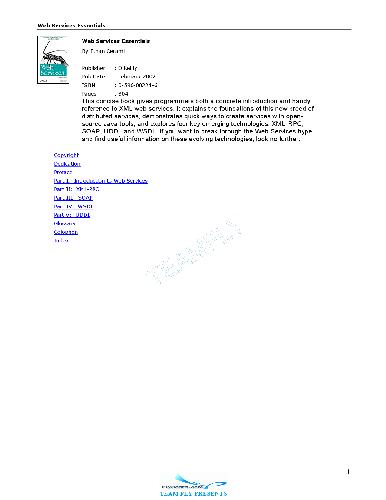 دانلود کتاب Web Services Essentials
