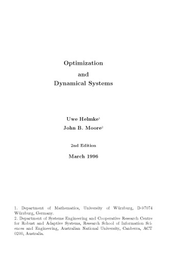 دانلود کتاب Optimization and Dynamical Systems (Communications Control Engineering Series)