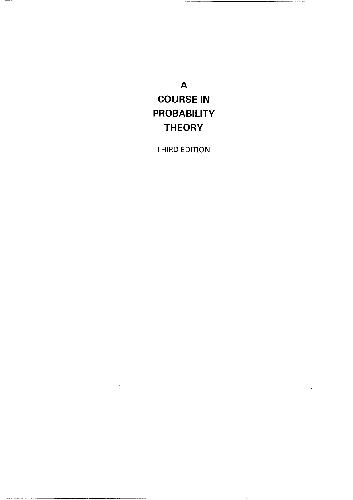 دانلود کتاب A course in probability theory