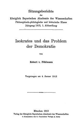 دانلود کتاب Isokrates und das Problem der Demokratie
