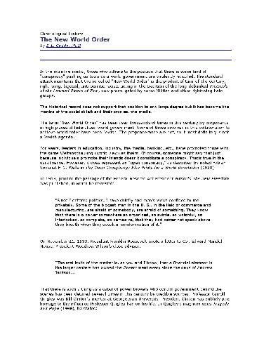 دانلود کتاب Chronological History of The New World Order