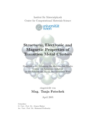 دانلود کتاب Structural, Electronic and Magnetic Properties of Transition Metal Clusters