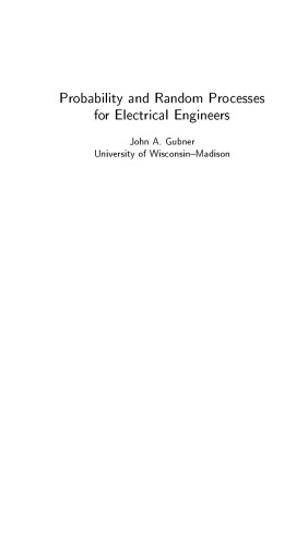 دانلود کتاب Probability and Random Processes for Electrical Computer Engineers