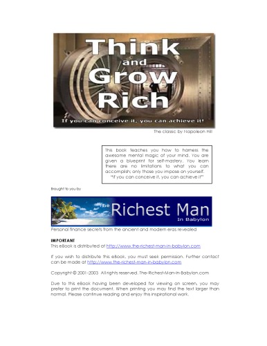 دانلود کتاب Think And Grow Rich
