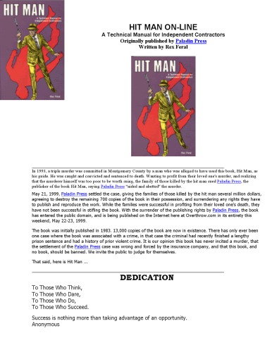 دانلود کتاب Hit Man – BANNED BY the FBI