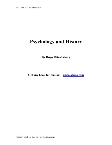 دانلود کتاب Psychology and history