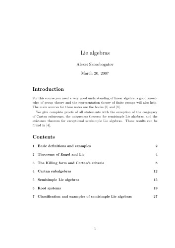 دانلود کتاب Lie Algebras