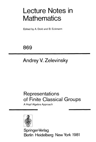 دانلود کتاب Representations of Finite Classical Groups: A Hopf Algebra Approach