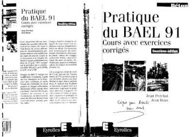 دانلود کتاب Pratique du BAEL 91. Cours avec exercices Corrigés
